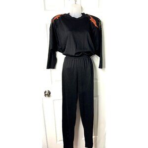 1980s Women’s Jumpsuit - Jon Wesley by Pancino - Snakeskin Detail - size 12 - EU
